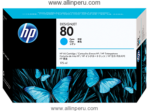 Tinta HP® 80 Cyan C4872A, 175-Ml