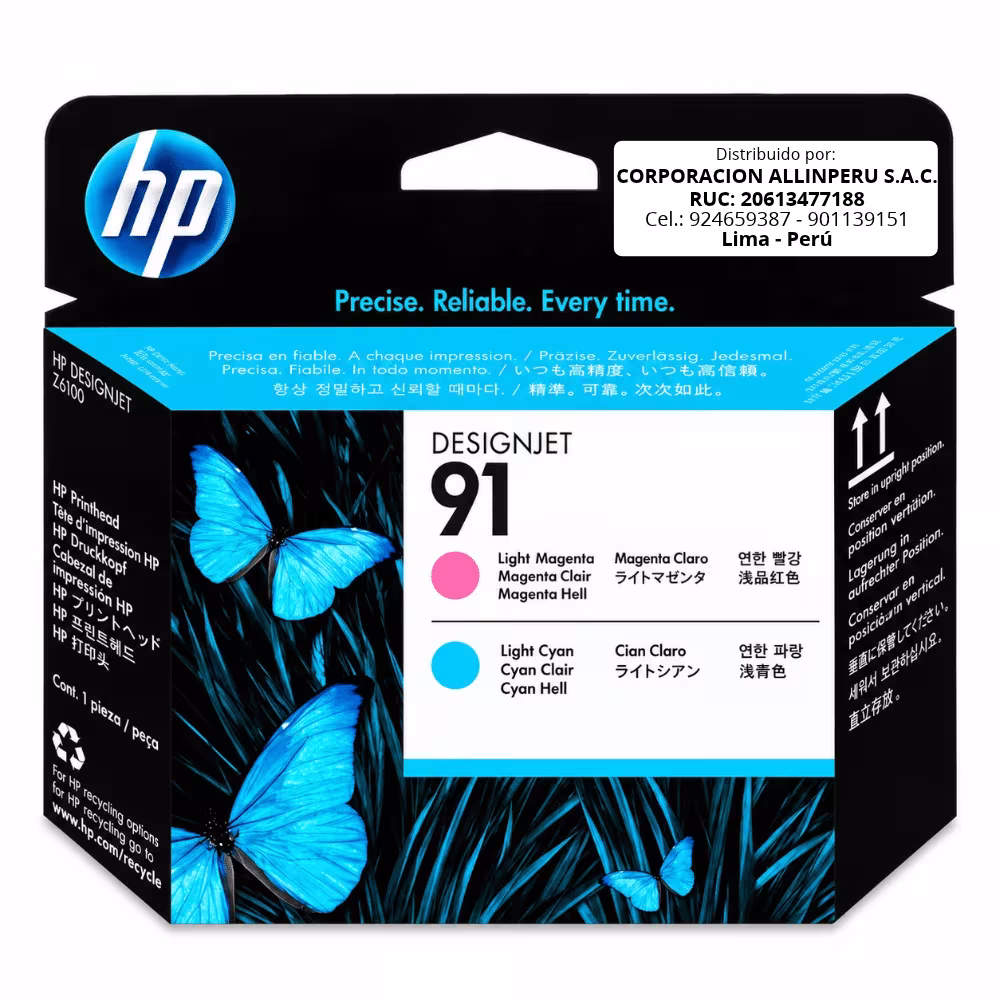 Foto de cabezal HP 91 C9462A Light Magenta Light Cyan vista frontal