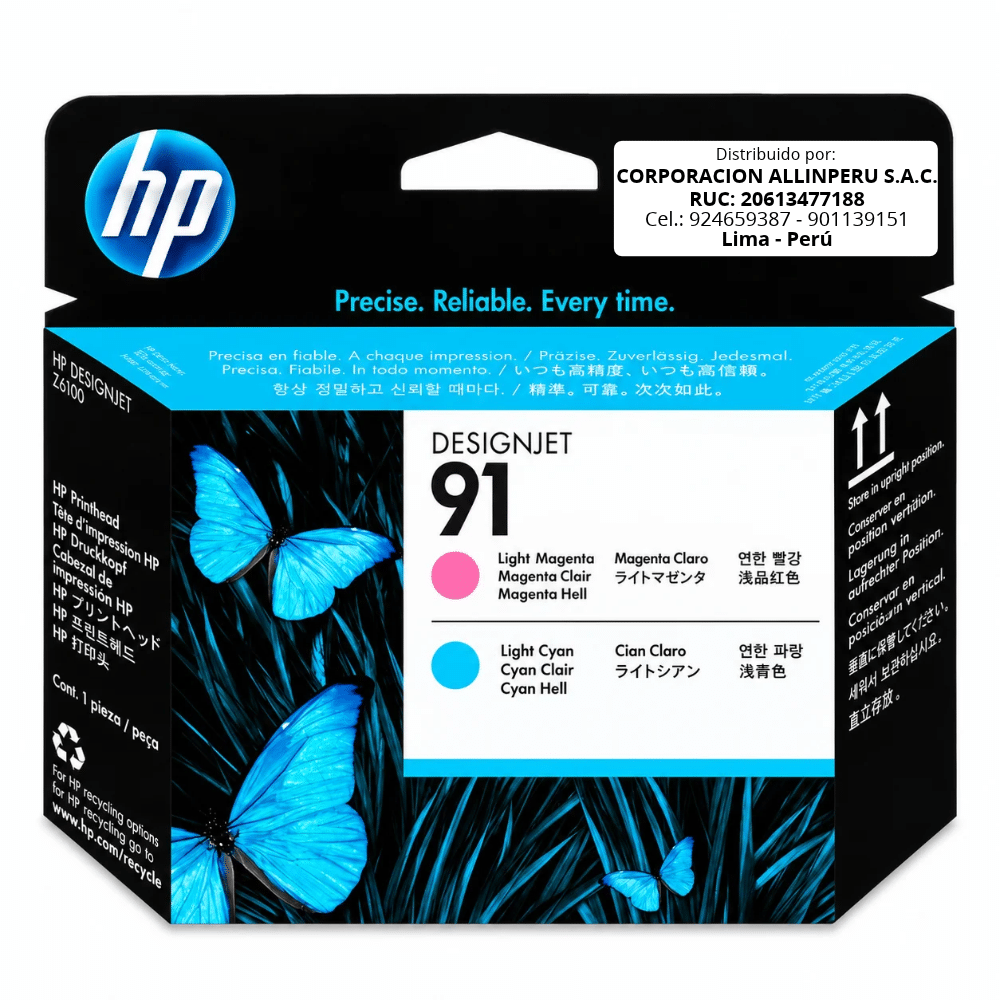 Foto de cabezal HP 91 C9462A Light Magenta Light Cyan vista frontal