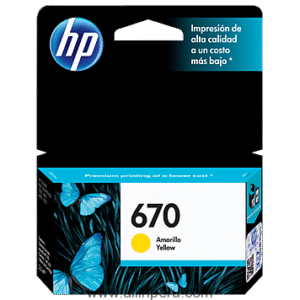 Tinta HP® 670 Yellow CZ116AL, 300 Páginas