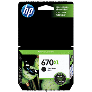 Tinta HP® 670XL Negro CZ117AL, 550 Páginas