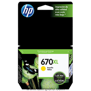 Tinta HP® 670XL Yellow CZ120AL, 750 Páginas