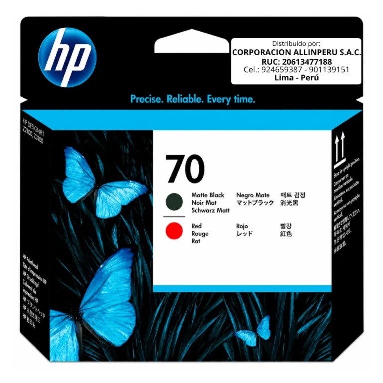 Cabezal HP 70 C9409A Matte Black y Red original sellado