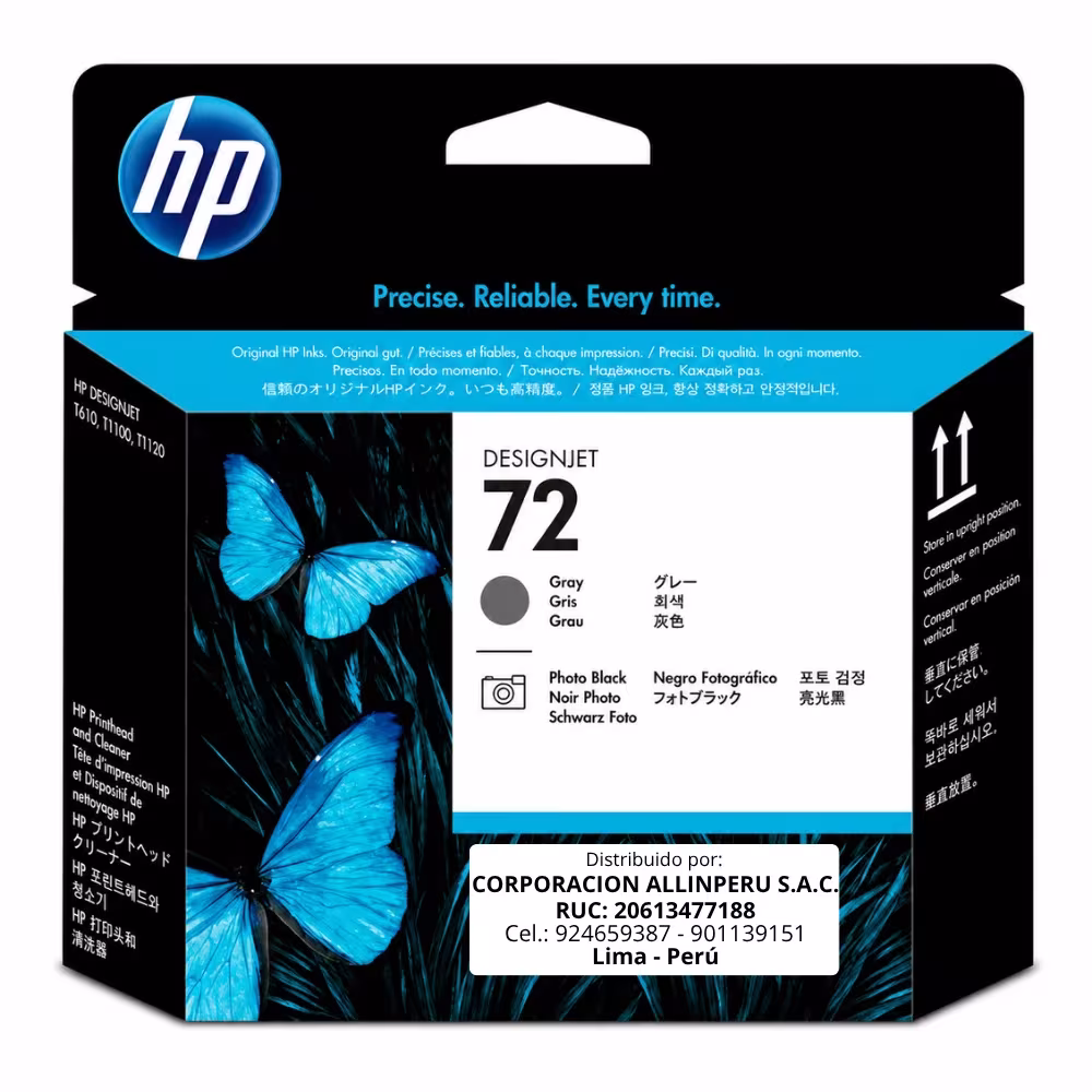 Cabezal HP 72 C9380A Gray Photo Black original de frente