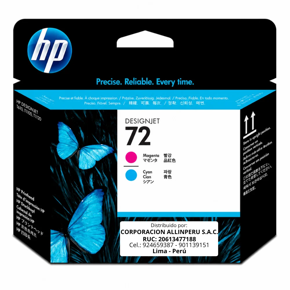 Cabezal de impresión HP 72 magenta y cian C9383A original