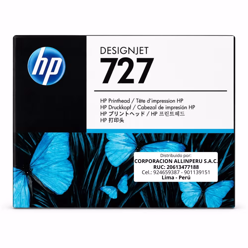 Cabezal de impresión HP 727 B3P06A original vista frontal