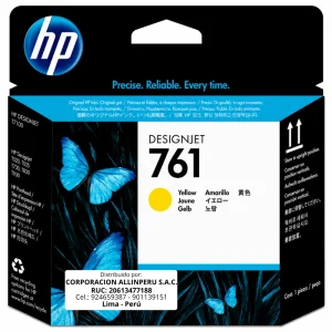 Foto de cabezal HP 761 amarillo CH645A vista frontal