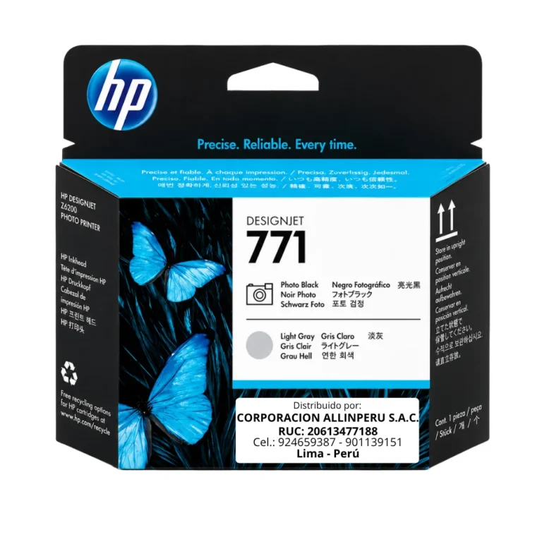 Foto de cabezal HP 771 Photo Black Light Gray CE020A vista frontal