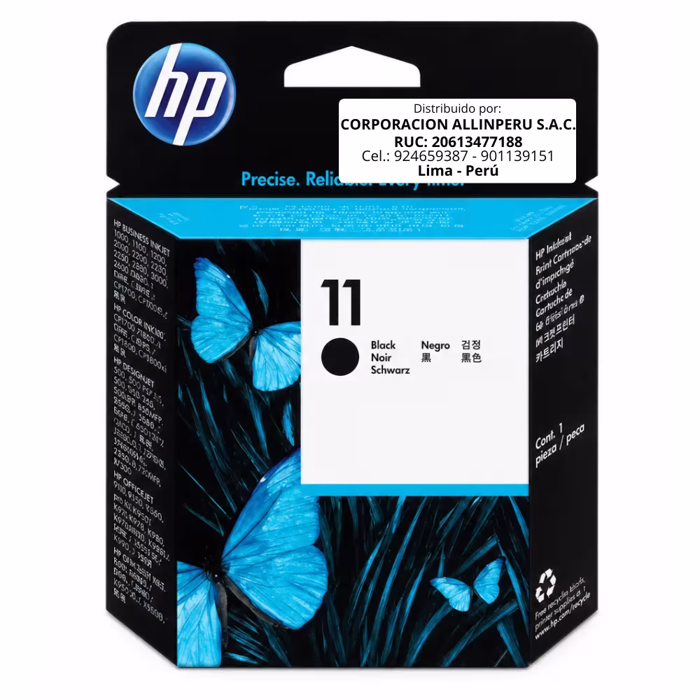 Cabezal de impresión HP C4810A negro HP 11 original sobre fondo blanco