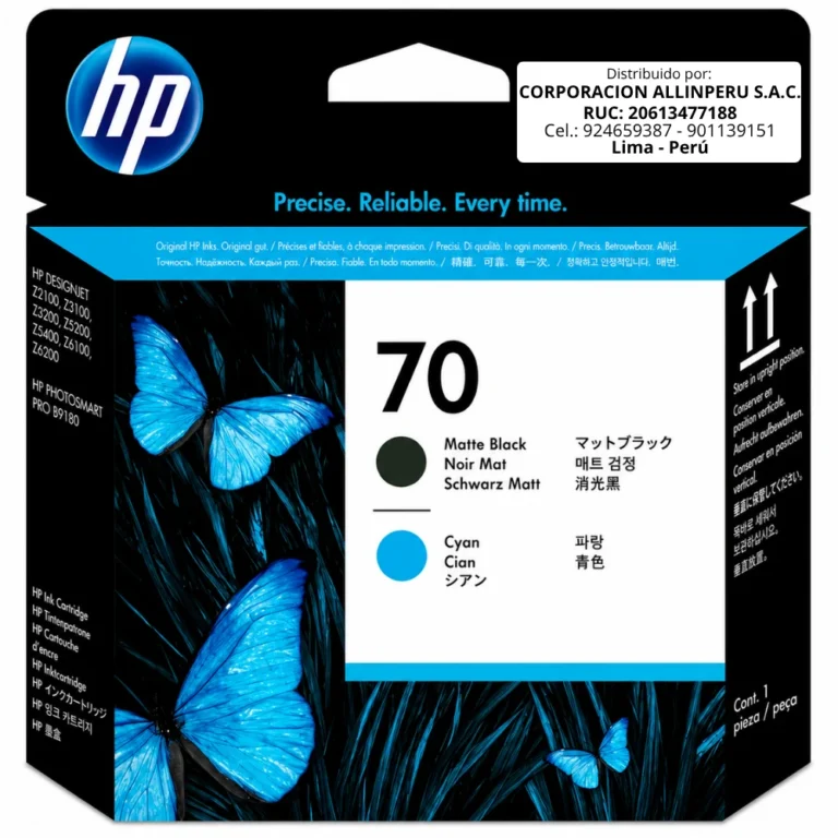 Foto de cabezal HP C9404A matte black cyan original vista frontal