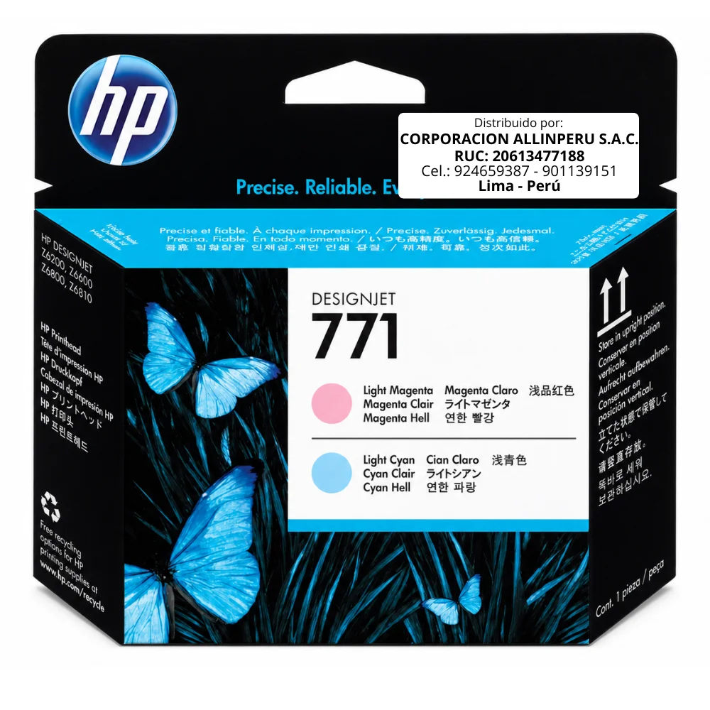 Cabezal HP CE019A Light Magenta Light Cyan original 771