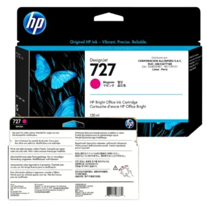 Foto de caja sellada tinta HP 727 magenta B3P20A AllinPerú