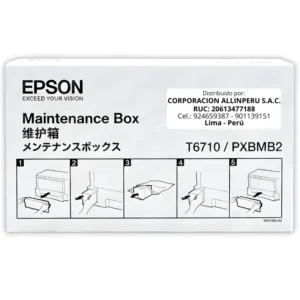 Caja de mantenimiento Epson T6710 original sellada de fábrica vista frontal