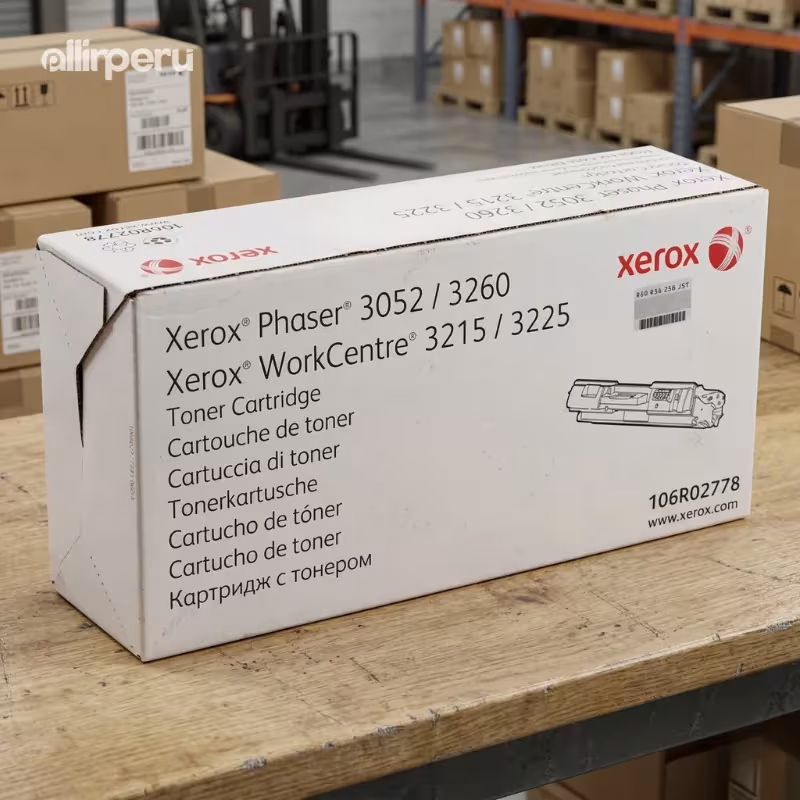 Foto de tóner Xerox 106R02778 muestra de impresión en papel calidad texto
