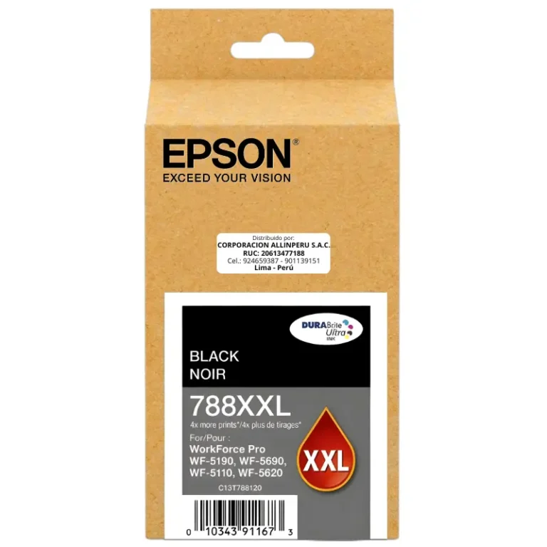Cartucho Epson T788XXL Negro original T788XXL120 sellado de fábrica
