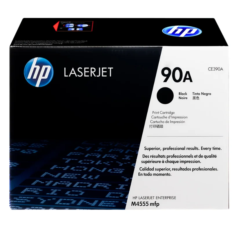 Foto de tóner HP 90A CE390A negro original nuevo