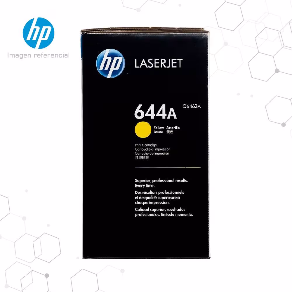 Foto de empaque sellado del cartucho HP 644A amarillo