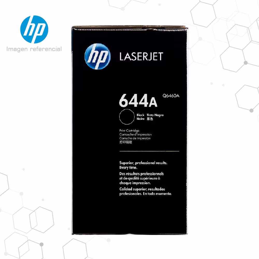 Foto de toner HP 644A Negro etiqueta con código Q6460A