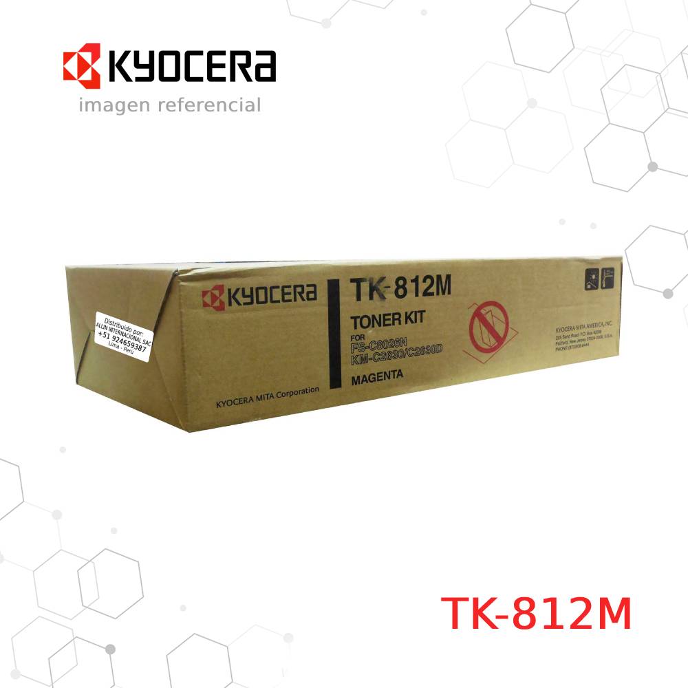Cartucho-de-Toner-Kyocera-TK-812M-Magenta-20.000-Paginas.jpg Cartucho de Tóner Kyocera TK-812M Magenta, 20.000 Páginas - Imagen 1