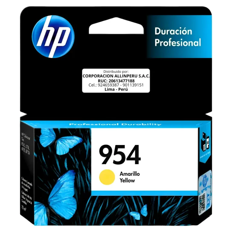 Cartucho de tinta HP 954 amarillo L0S56AL vista frontal