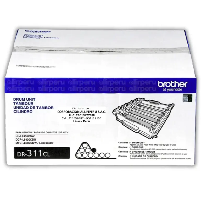 Cilindro Brother DR-311CL Negro 25.000 Páginas para DCPL8400CDN, MFCL8600CDW