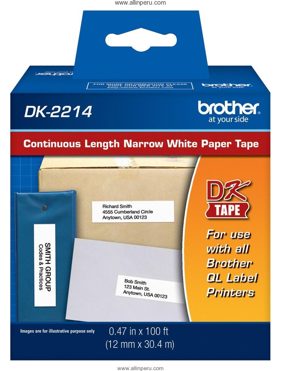 Cinta Brother DK-2214 12 Mm X 30,48 , Blanco