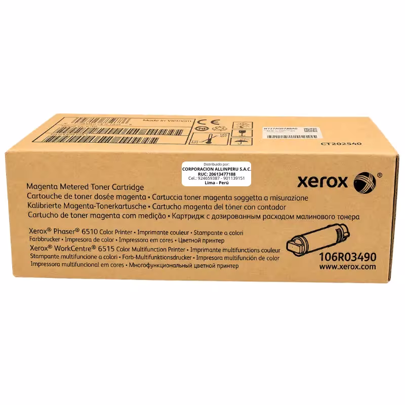 Foto de caja sellada del tóner Xerox Magenta Metered