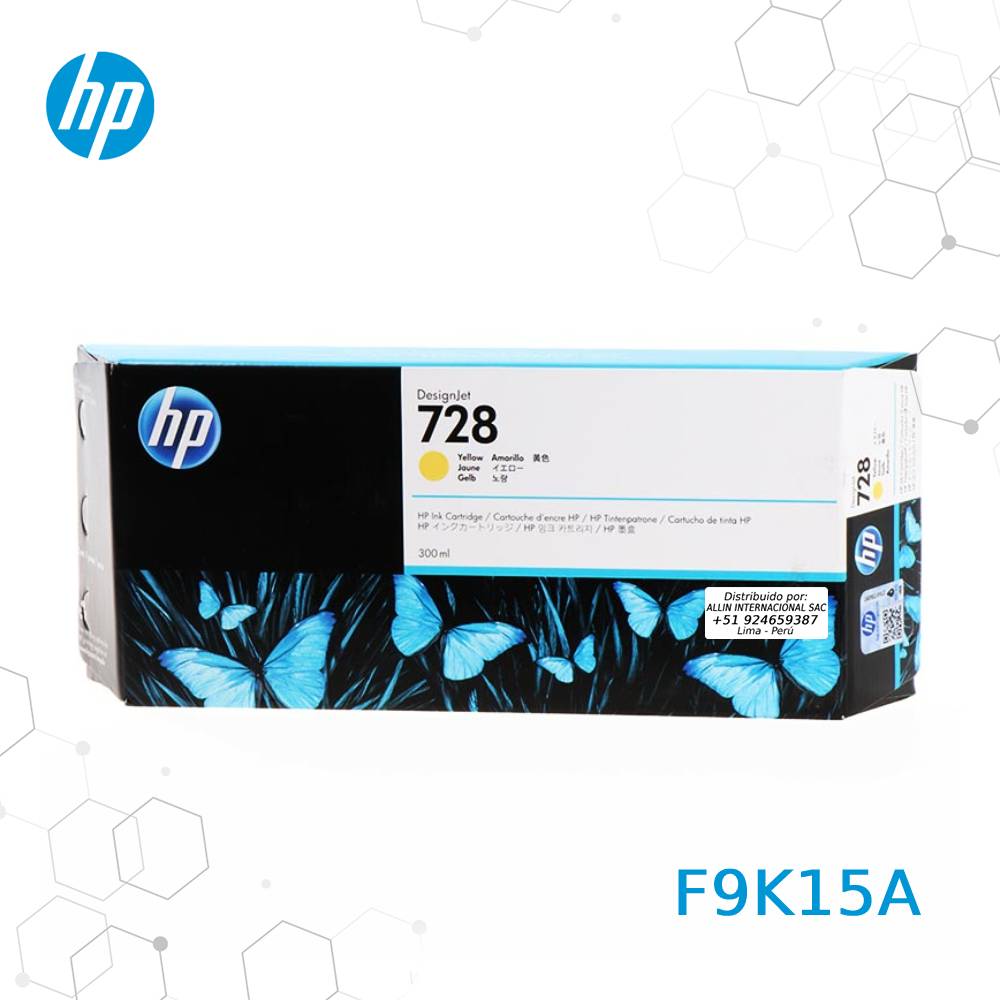 F9K15A-1.jpg Cartucho de Tinta HP 728 Amarillo F9K15A, 300ML - Imagen 1