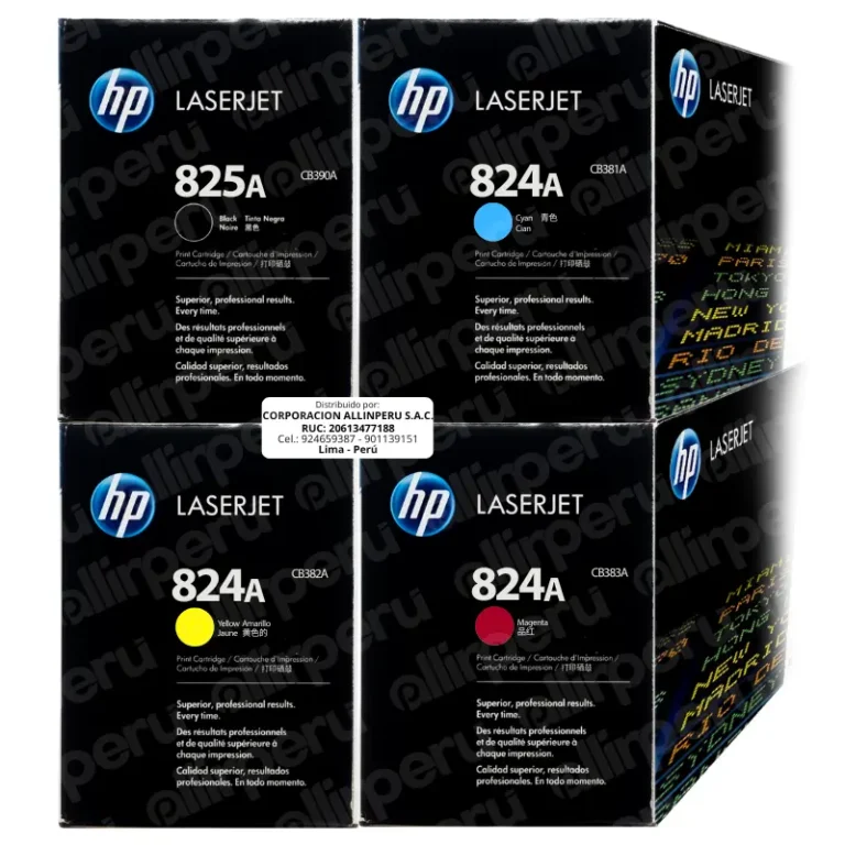 Kit 4 Toner HP 825A Negro 824A Color LaserJet CP6015 CM6030 CM6040