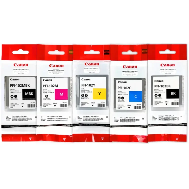 Kit Tinta Canon PFI-102 para iPF500, iPF510, iPF600, iPF700, iPF765