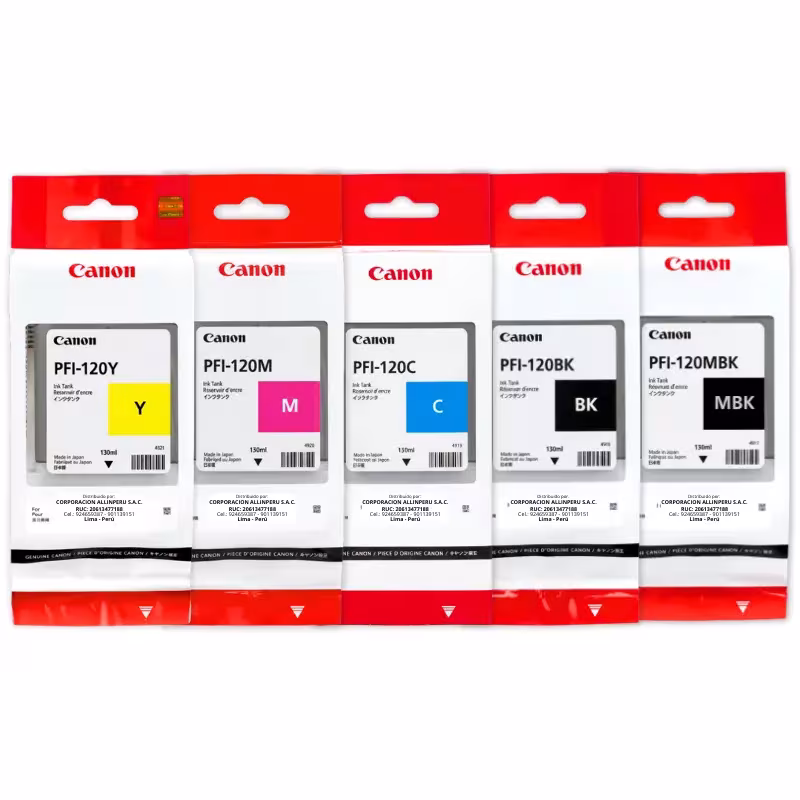 Kit Tinta Canon PFI-120 para TM-200, TM-205, TM-300, TM-305