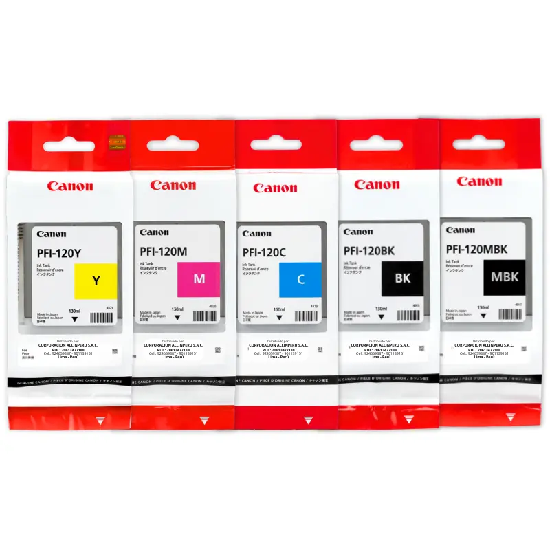 Kit Tinta Canon PFI-120 para TM-200, TM-205, TM-300, TM-305