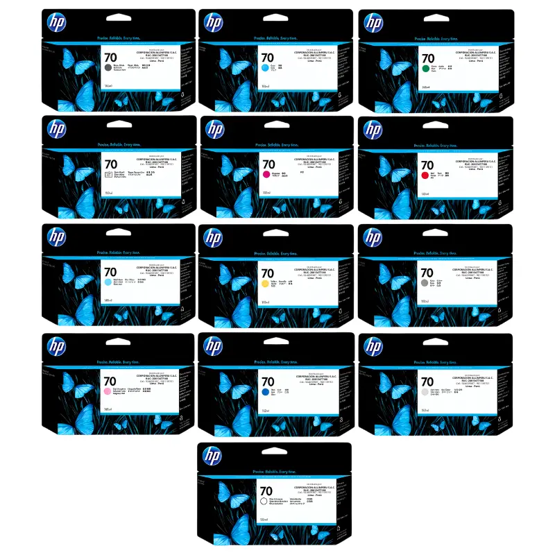 Kit tinta HP 70 13 colores 130ml para DesignJet