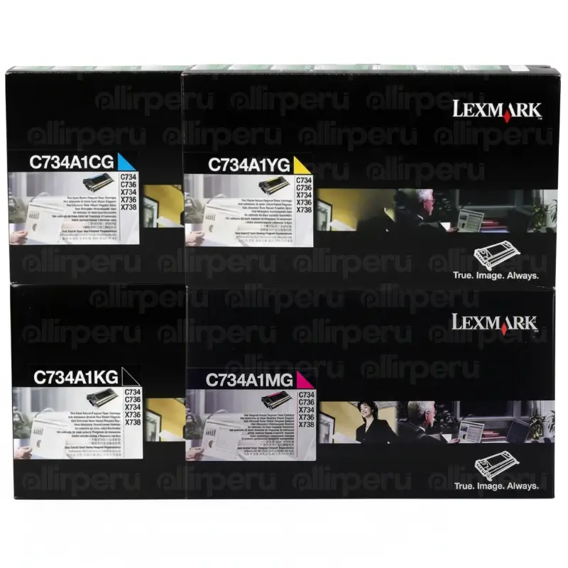 Kit Toner C734A1 Lexmark C734A1KG, C734A1CG, C734A1MG, C734A1YG