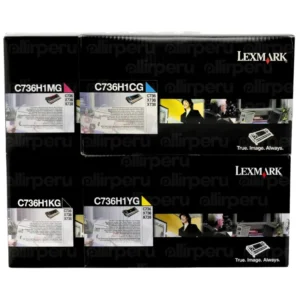 Kit Toner C736H1 Lexmark C736H1CG, C736H1YG, C736H1MG, C736H1KG