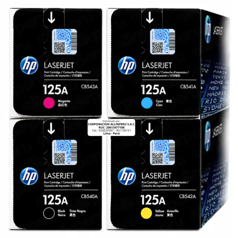 Kit toner HP 125A CMYK negro cian magenta amarillo original