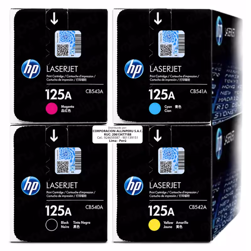 Kit toner HP 125A CMYK negro cian magenta amarillo original