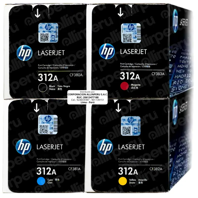 Kit Tóner HP 312A CMYK para LaserJet M476 Kit Tóner HP 312A CMYK para LaserJet M476