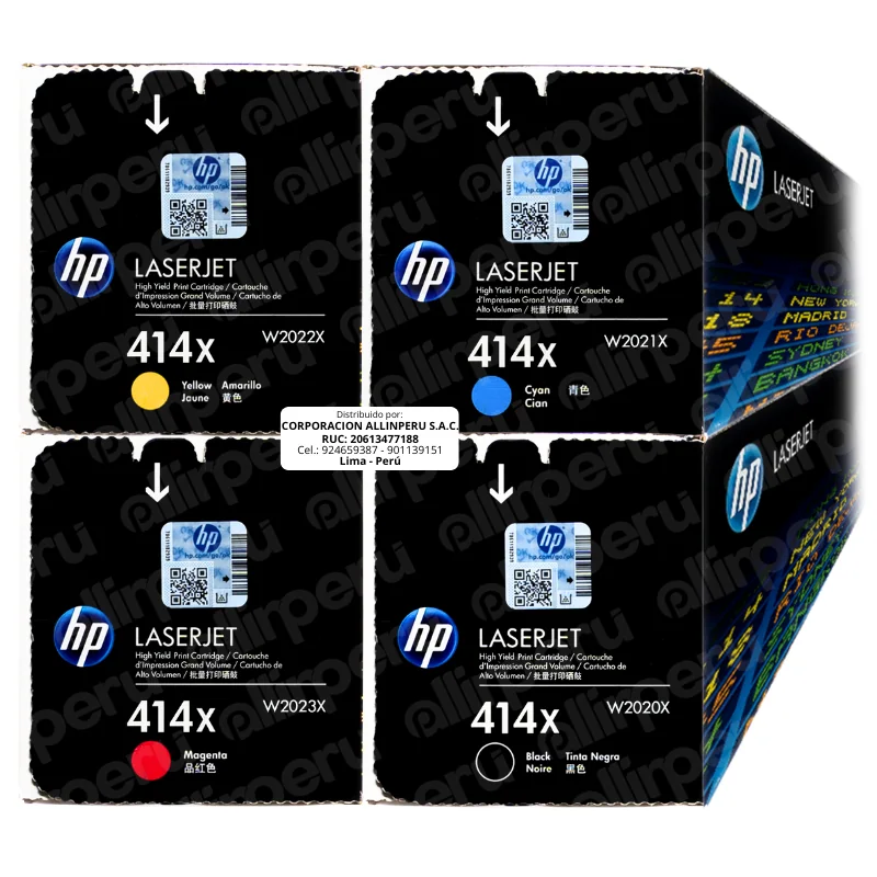 Kit Toner HP 414X Original CMYK para LaserJet Pro M454 M479