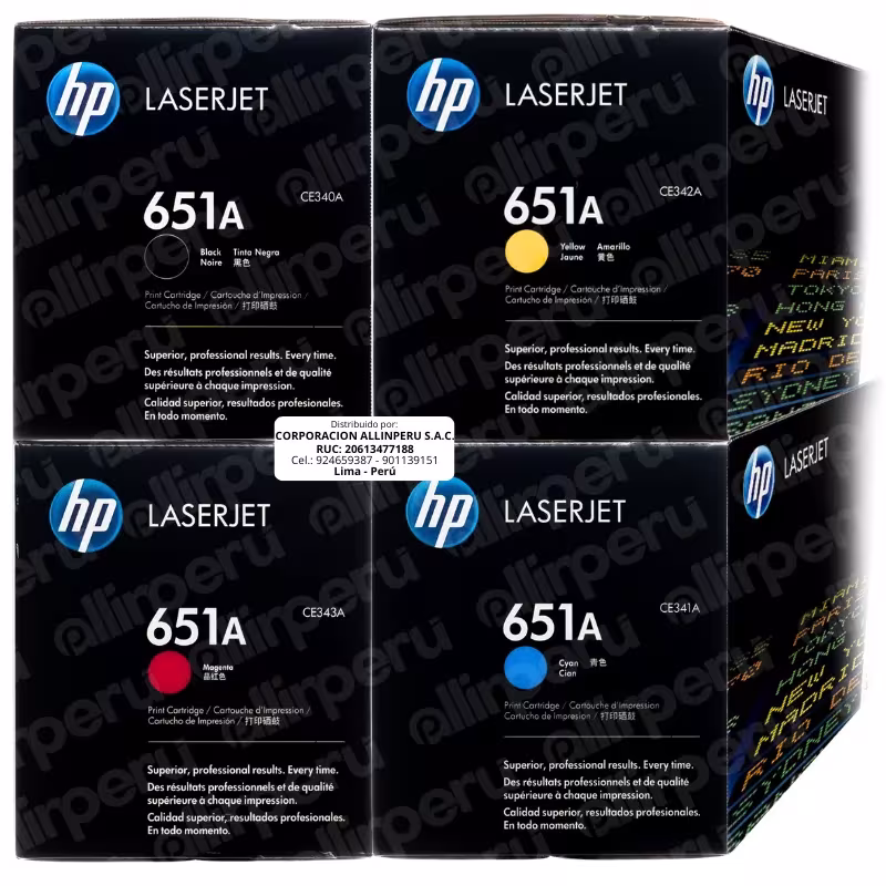 Kit Toner HP 651A CMYK para LaserJet M775