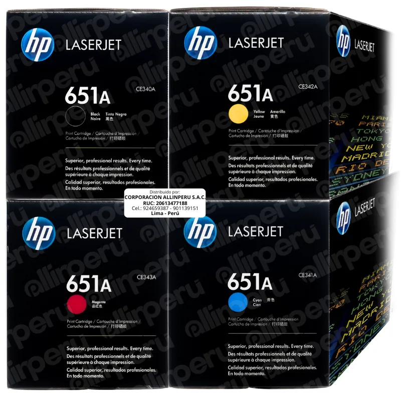 Kit Toner HP 651A CMYK para LaserJet M775