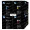 Kit Toner HP 654A - 654X CMYK para LaserJet M651