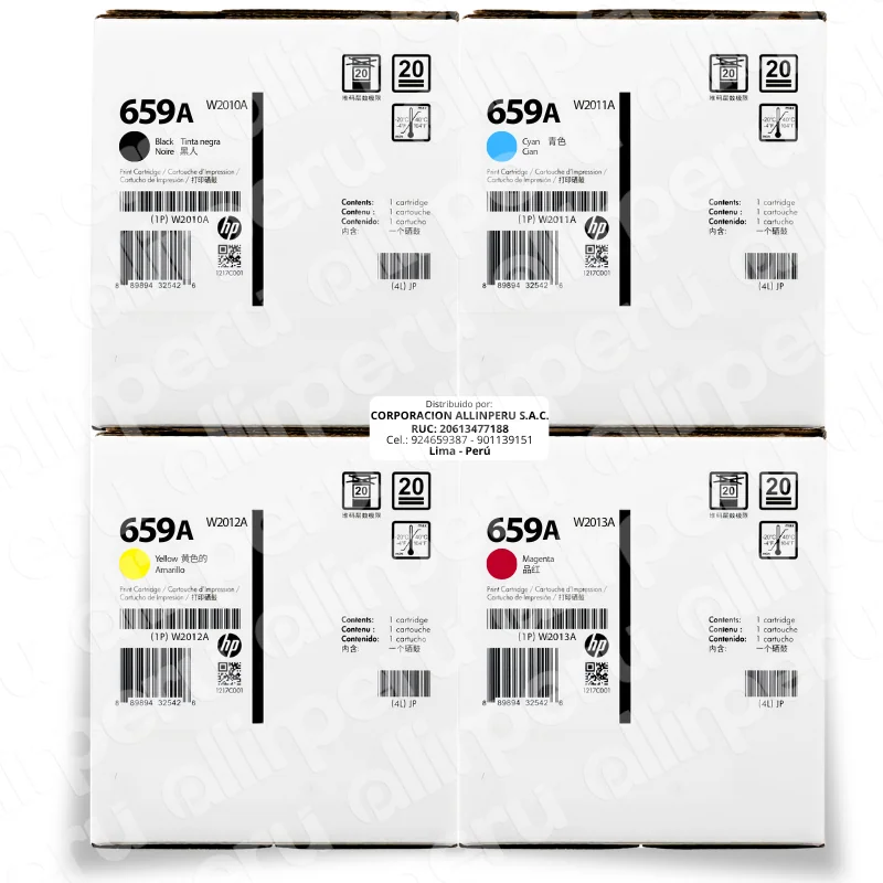 Kit Toner HP 659A CMYK para LaserJet M856 M770 M776