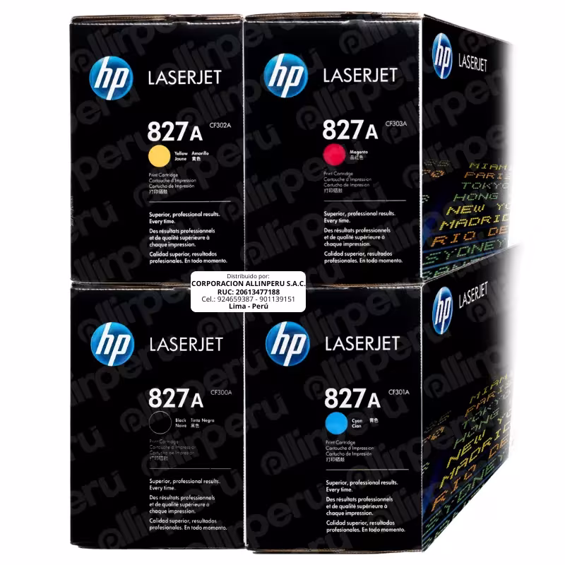 Kit Toner HP 827A CMYK para LaserJet Enterprise M880