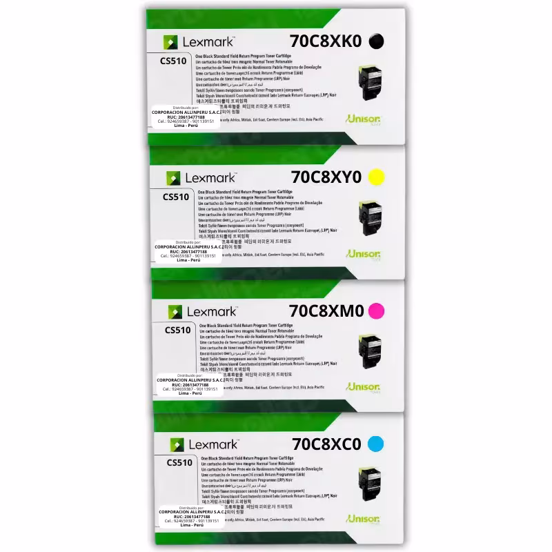 Kit Toner Lexmark 70C8X para CS510de Original