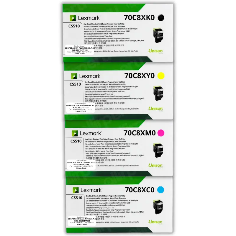 Kit Toner Lexmark 70C8X para CS510de Original