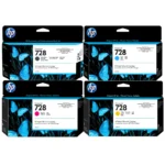 Foto de kit tinta HP 728 130ml CMYK cuatro cartuchos originales