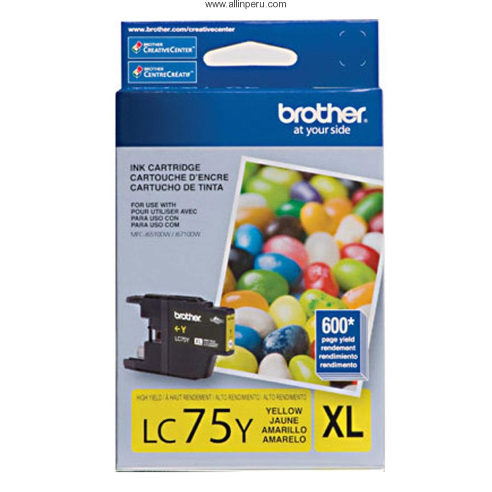 Tinta Brother LC-75Y Yellow, 600 Paginas