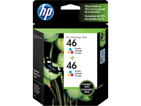Tinta HP® 46 Tri-Color M0H59AL, 750 Páginas 2-Pack