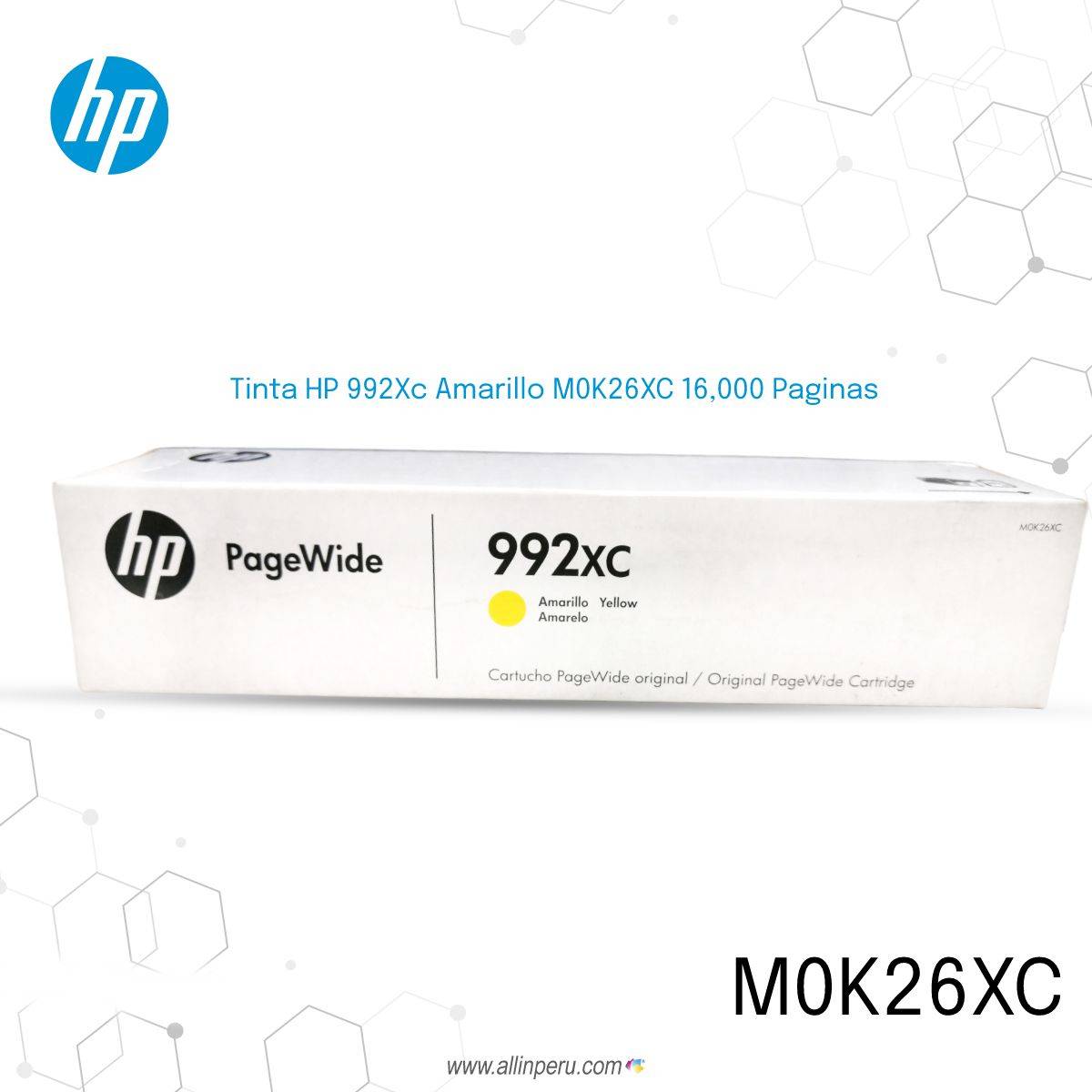 Tinta HP 992Xc Amarillo M0K26XC 16,000 Paginas